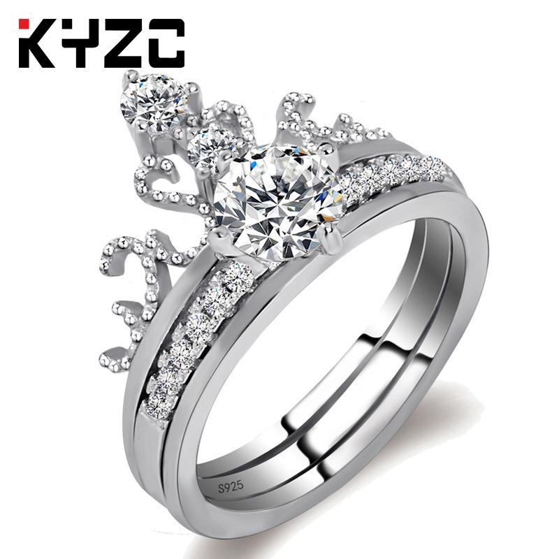 Style Jewelry Crown Series Ring Women'S Diamond Ring Personality High Carbon Ring