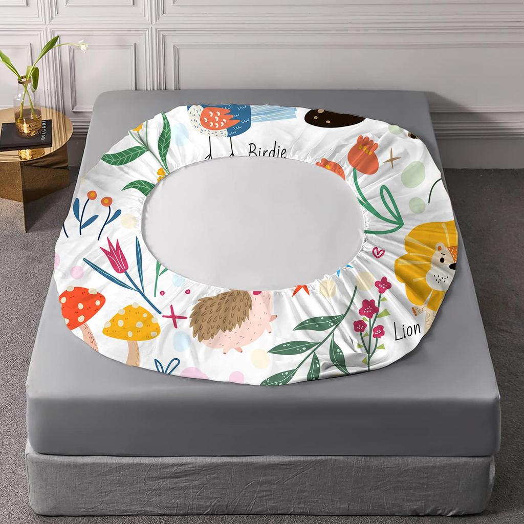Cartoon Animal Cute Fox Bear Lion Pattern Mattress Four-Piece Set Bedroom Dormitory Bedding Decoration