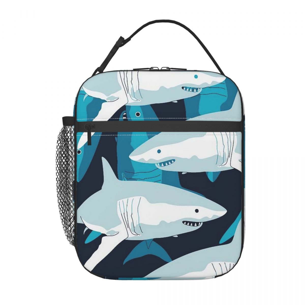 

Cartoon Great White Shark Insulated Lunch Bag for Women Office Cooler Thermal Food Box Tote Portable Lunch Boxes Container One Size