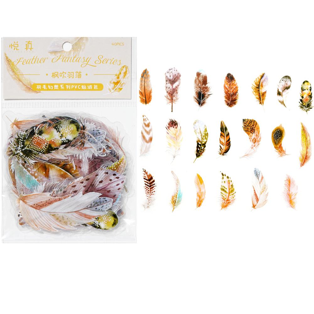 40pcs Colorful Butterfly Wings Stickers Epoxy Resin Fillings Plant Sticker for DIY Silicone Mold Filler Nail Art Crafts Decor