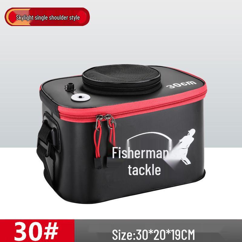 Folding Fish Guard Bucket: One-Piece Fishing Gear Set with Live Fish Storage