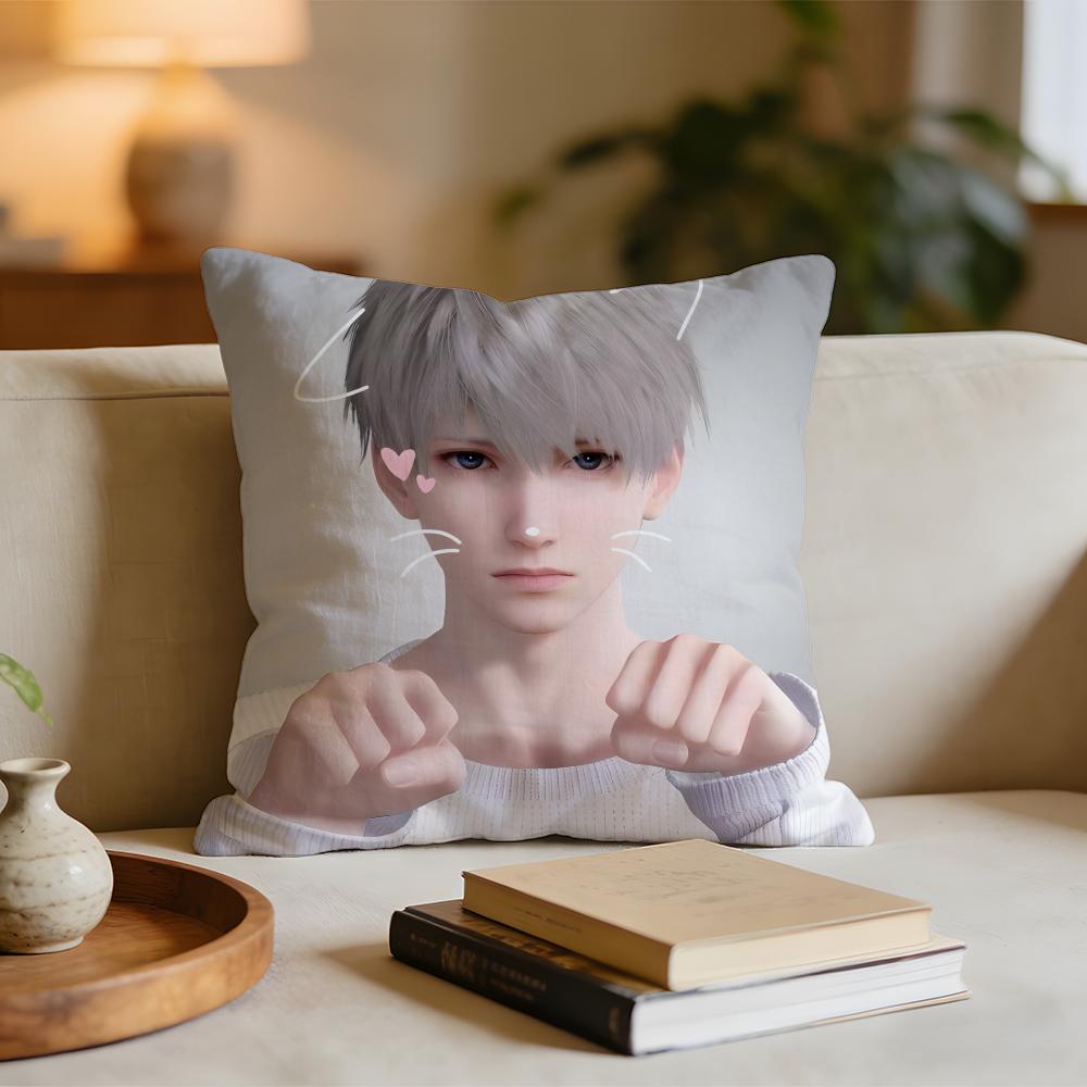 Hot Game Love And Deepspace Cushion Cover Short Plush Pillowcase for Bed Sofa Carwashable