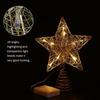 Christmas Tree Topper LED Star Battery Operated Treetop Decoration (Gold)