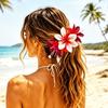 Fabric Floral Hair Tie Lightweight Flower Hair Band New Plumeria Hair Accessory  Summer Vacation