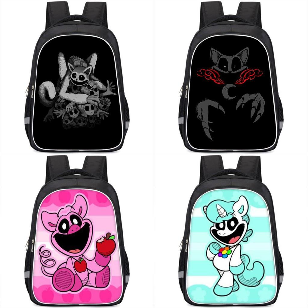 Stylish Catnap Poppy Playtime Backpack For Students Cartoon Print Dual Straps