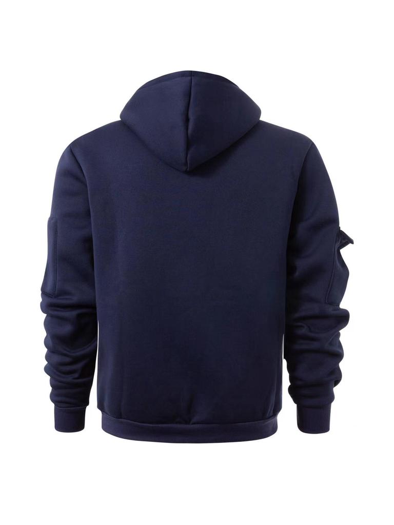 Men's Multi-Pocket Plus Size Cardigan Hoodie - Spring/Autumn Casual Sports Jacket
