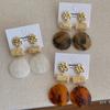 Retro Geometric Large Drop Earrings Women Acrylic Circular Dyeing Dangle Earrings Exquisite Party Banquet Fashion Jewelry Gifts