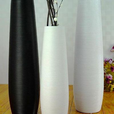 Velká moderní severská keramická podlahová váza: Černobílý minimalistický design pro sušené květiny a francouzské aranžmá v obývacím pokoji