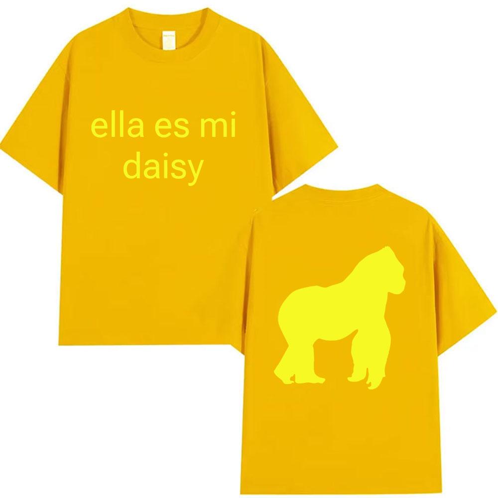 

2025 Summer Rapper Rusowsky Ella Es Mi Daisy Tour Men Women Vintage Harajuku Fashion Oversized Cotton T-shirt Streetwear Y2k S