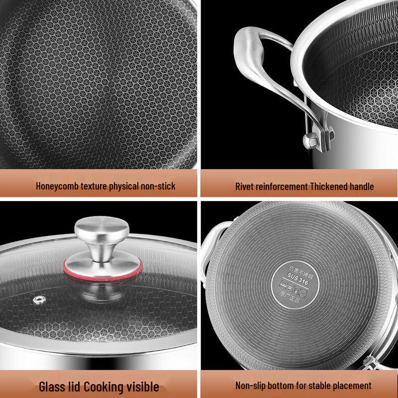 ZISIZ 316 Stainless Steel 26cm Multi-Purpose Pot with Lid