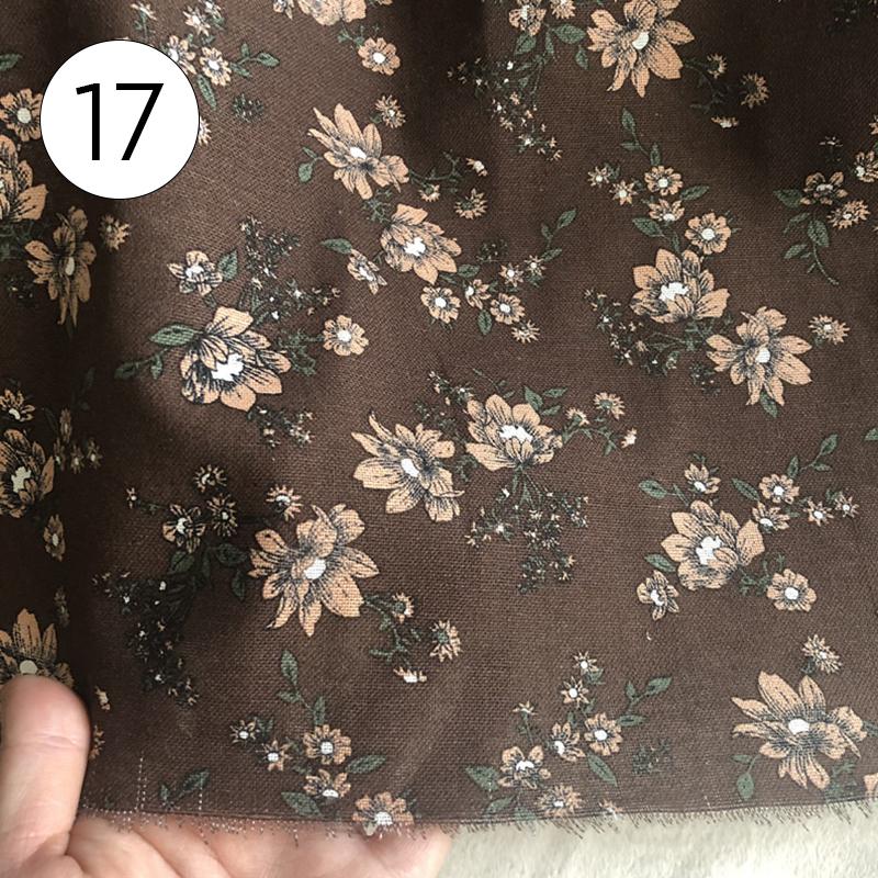 100x145cm Pastoral Style Small Floral Printed Fabric Retro Cotton Linen Fabric For Sewing Clothes Tablecloth DIY Patchwork