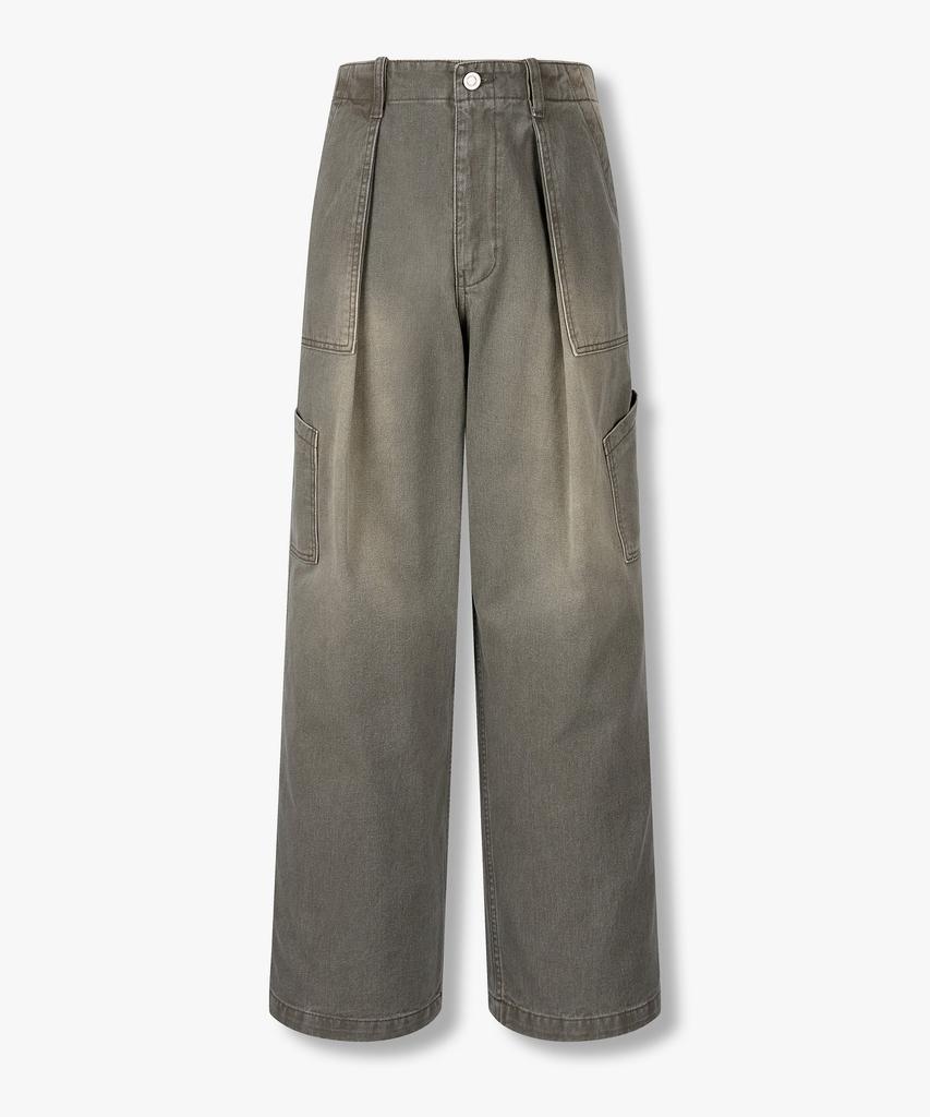 STUDIO TOMBOY [Men] Wide Cargo Denim Pants_Khaki 9155362139