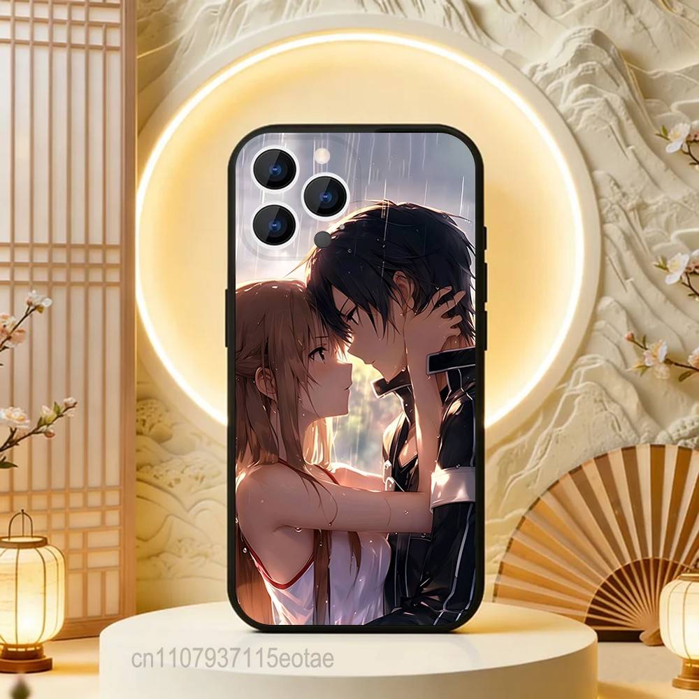 

S-Sword Art Online SAO Kirigaya Phone Case For iPhone 17,16,15,14,13,12,11,Pro,Max,Plus,E,Air,Mini Black Shockproof Funda Cover iPhone17