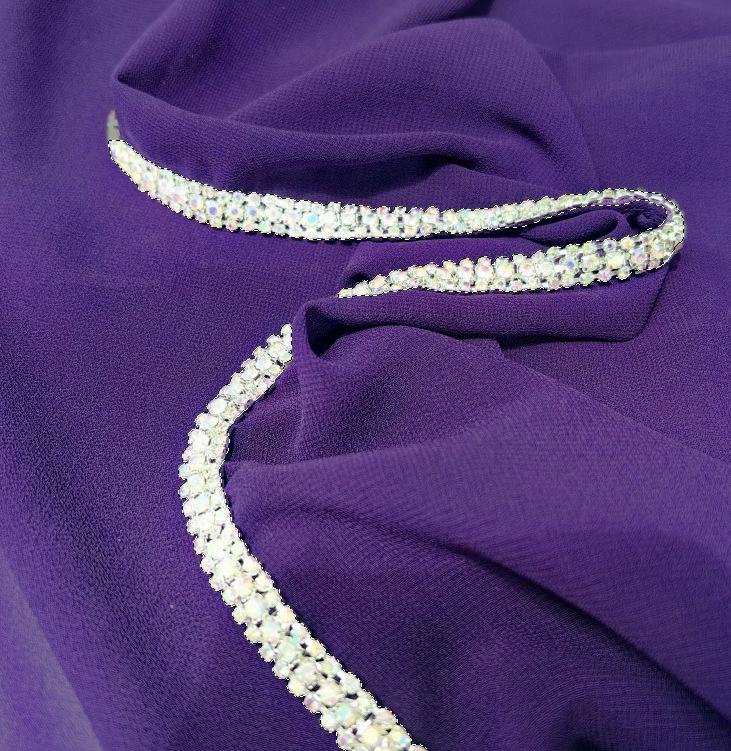 Luxury Sparkling Diamonds Long Side Scarf Women Muslim Long Scarves Light Weight Soft Turban Shawl Solid Scarves 70*180Cm