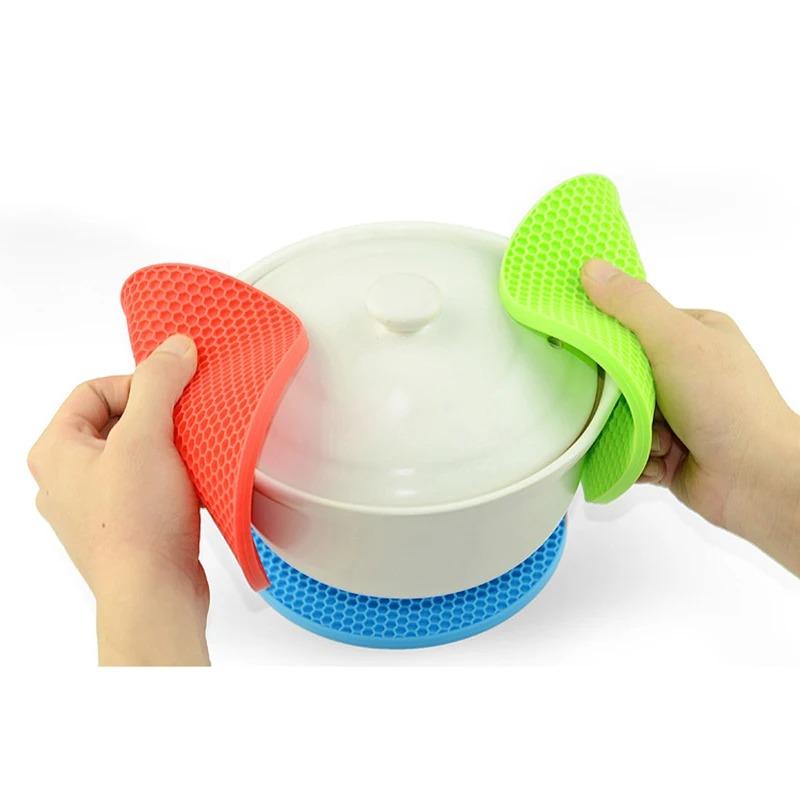 17.5cm Round Heat Resistant Silice Mat Drink Cup Coasters N-slip Pot Holder Table Placemat Kitchen Accessories Onderzetters