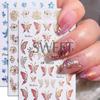 Spring/Summer 3D Self-Adhesive Nail Stickers: Gold-Edged Floral, Butterfly & Cherry Blossom Designs
