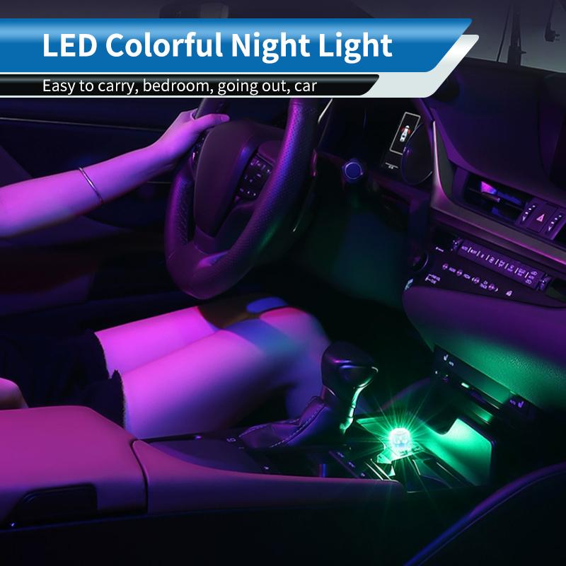Car USB LED Ambient Light Atmosphere Lamps Colorful Night Light Auto Interior For SsangYong Actyon Korando Rexton Kyron Rodius