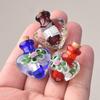 2pcs 27x25mm Heart Shape Handmade Lampwork Glass Empty Bottle for DIY Necklace Pendant Essential Oil Diffuser Perfume Bottle