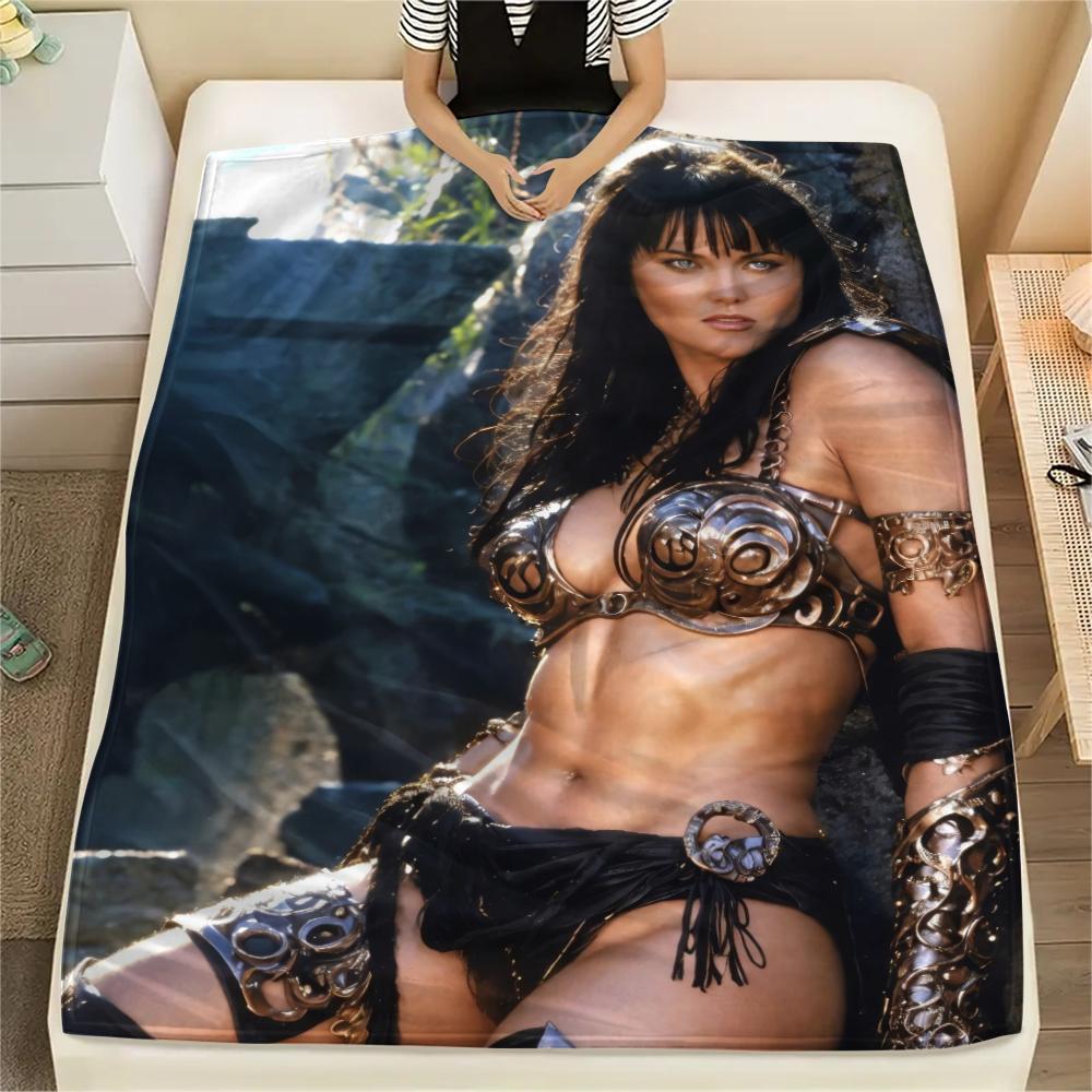 1PC Xena Warrior Print Flannel Blanket, High Quality Comfortable for All Seasons, Home Decor, Warmth and Comfort, Perfect for Christmas Gifts251