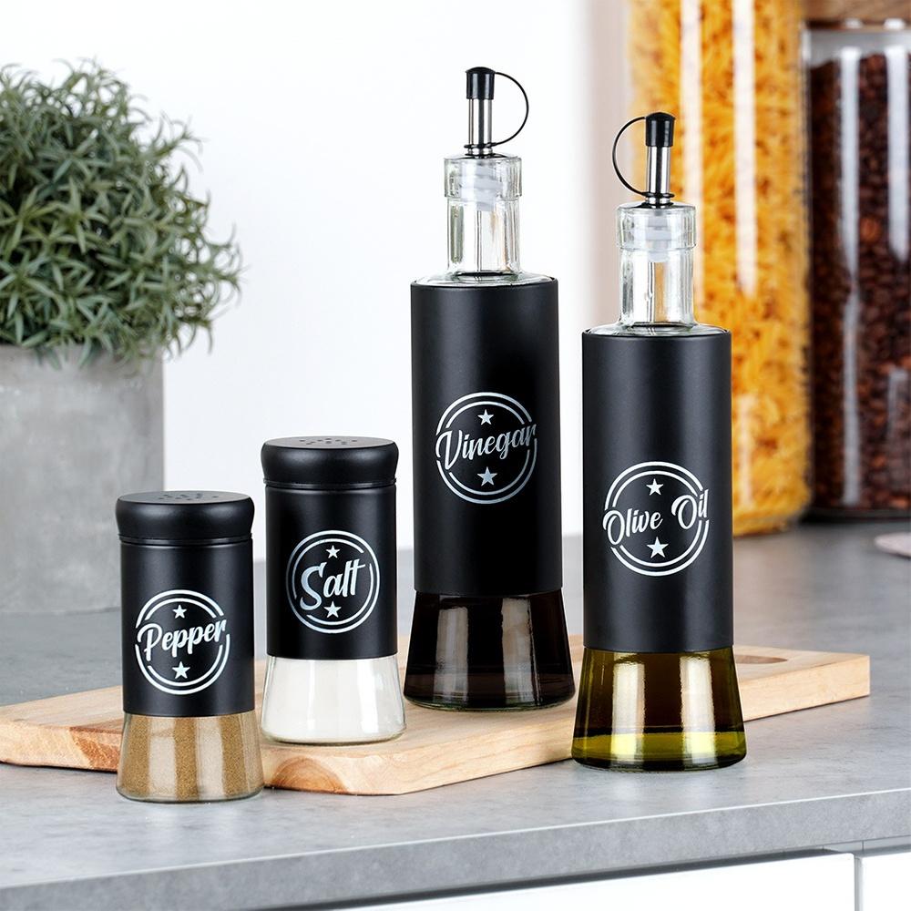 Bottles for Oil and Vinegar, Spice Jars 4 Pcs.