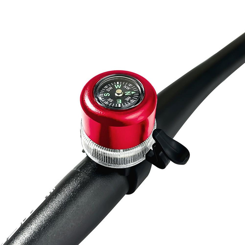 

Bicycle Horn Light USB Rechargeable Waterproof Bike Bell Light Sound Alarm E-bike Folding Cycling Horn with Compass Riding Gear красный