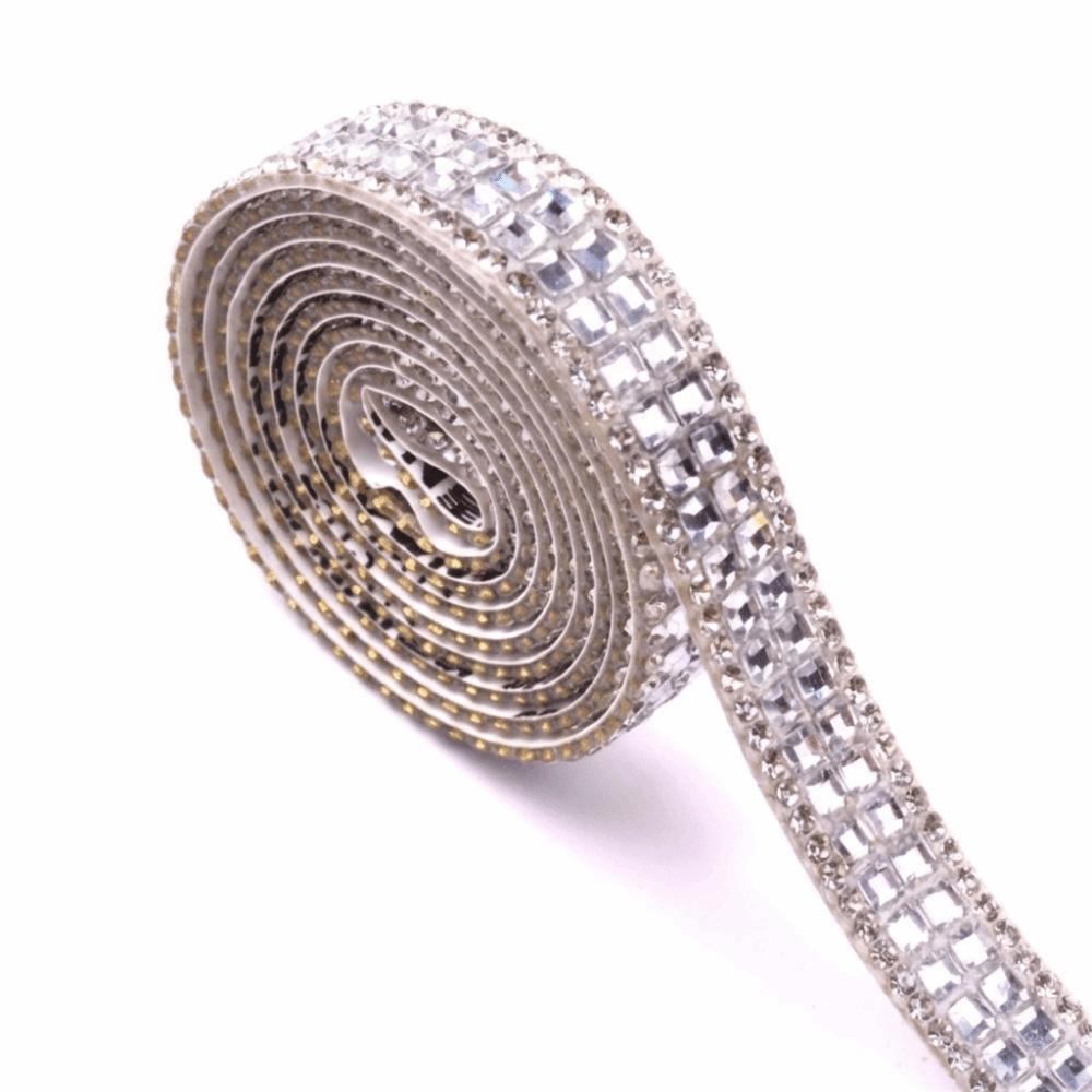 Iron on Trim Square Crystal Rhinestone Trim Rhinestone Hot Melt Hot Fix Tape DIY Rhinestone Chain Bridal Dress