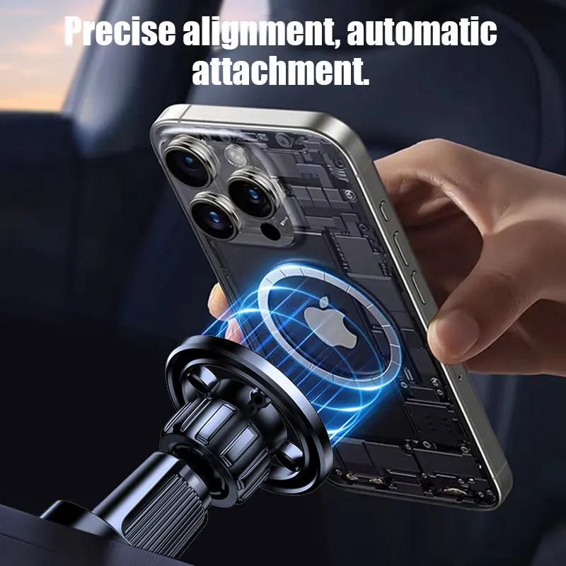 360° Rotation Magnetic Car Phone Holder Stand Magsafe Car Mount Support GPS Mobile Bracket In Car iPhone 15 14 13 12 Samsung