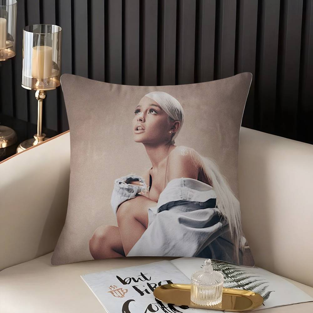 Singer A-Ariana G-Grandes Pillow Case Home Dorm Chair Back Short Plush Double-Sided Printing Office Nap Time Cushion Cover