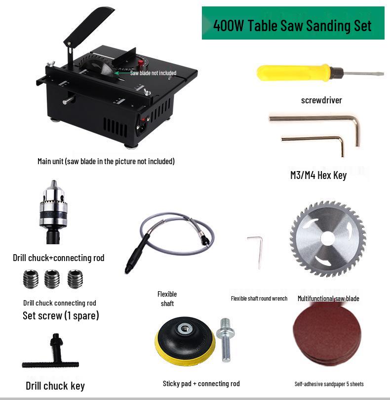 Compact Precision Table Saw - Mini Electric Multifunctional Woodworking Tool