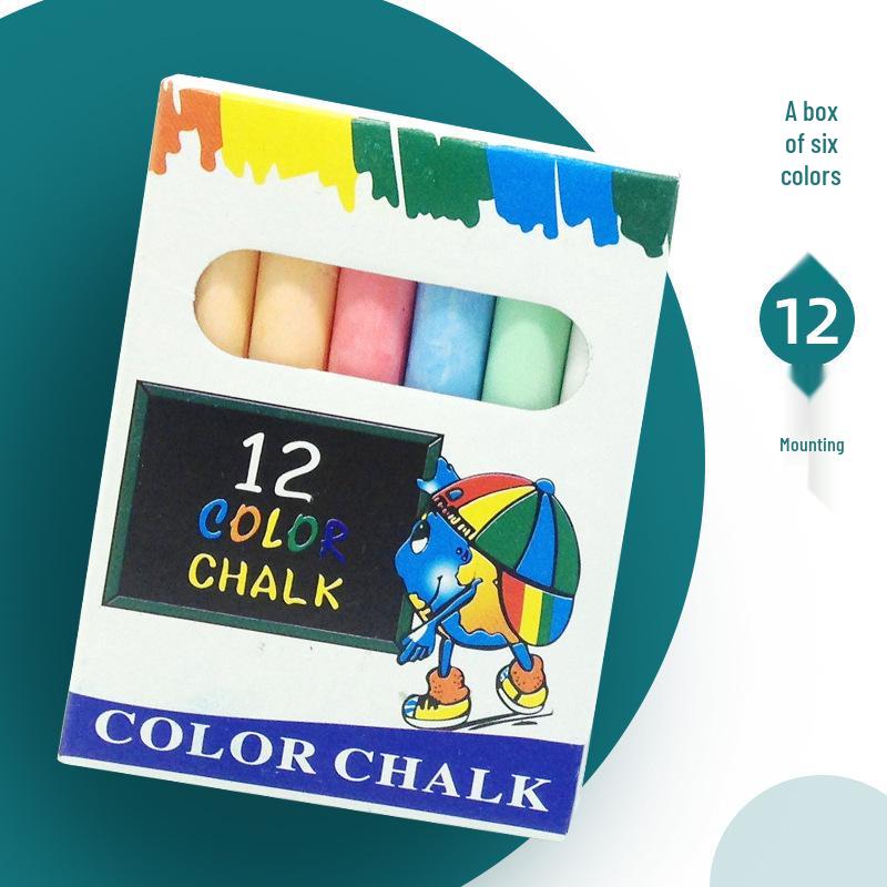 Magnetic Teacher Writing Tools: White & Colored Chalk for Black/Green Boards - 12 Pieces Office Teaching Supplies