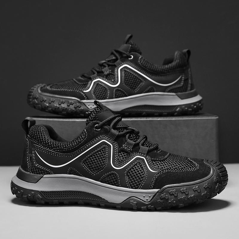 Mode Hohl Herren Freizeitschuhe Atmungsaktive Mesh Sneaker Schnürschuhe Sommer Schuhe Komfort Mann Skate Sandalen Outdoor Wandertrainer