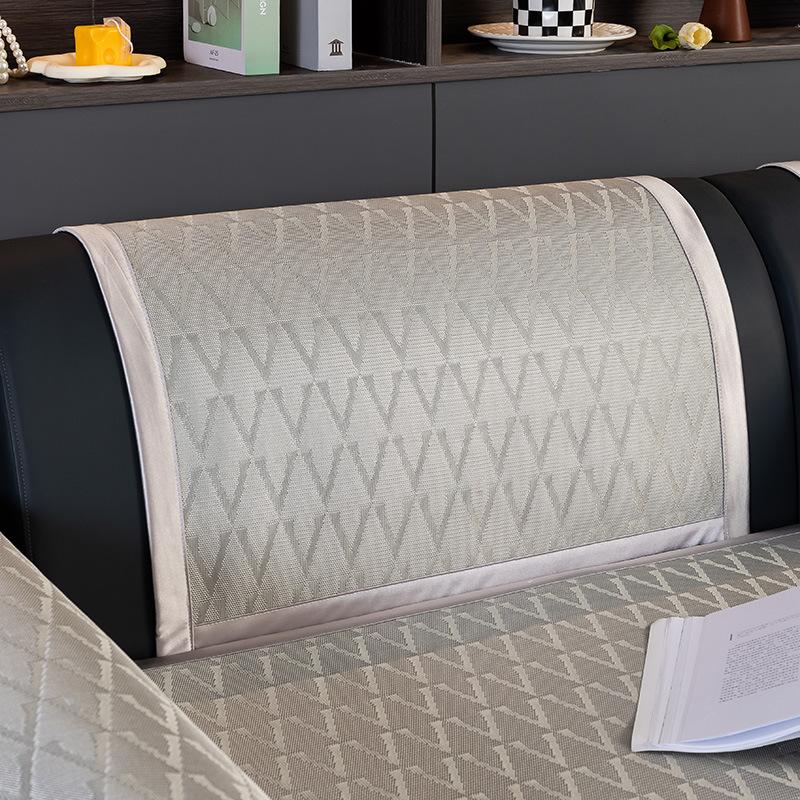 Summer Summer Mat Sofa Cushion Light Luxury and Simplicity Modern Leather Sofa of Solid Wood Full Covered Cloth