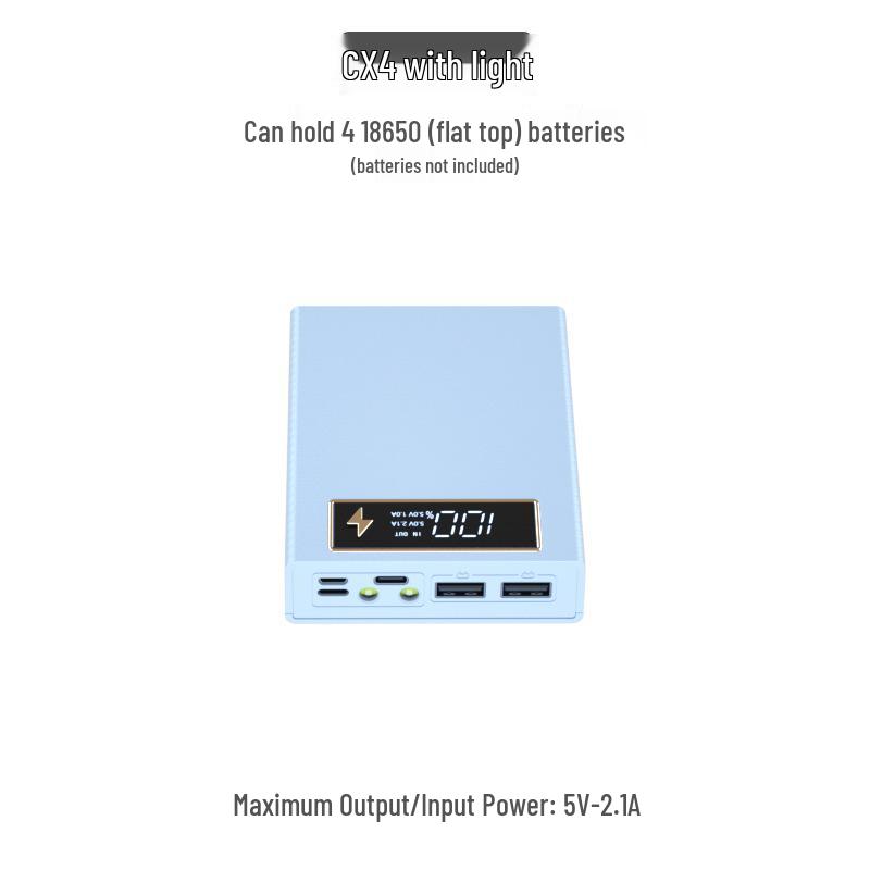 Magnetic Detachable 4-Section Solderless 18650 Battery DIY Power Bank Kit
