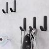 5PCS Adhesive Wall Hooks No Drill Strong Load-Bearing Hooks Durable Carbon Steel Hooks for Bathroom Kitchen Coat Towels