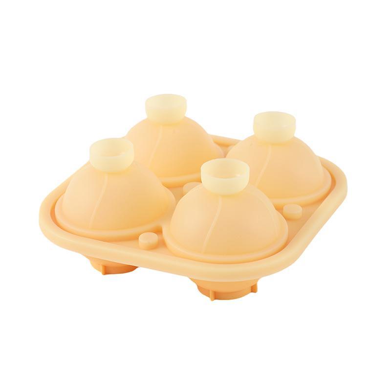 Reusable Large Silicone Ice Cube Tray with Lid Non-Stick Round Ice Ball Maker for Birthday Party Bar  Cold Drinks