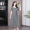 Summer 2026 Plus Size Cotton Silk Long Dress for Middle-Aged Women