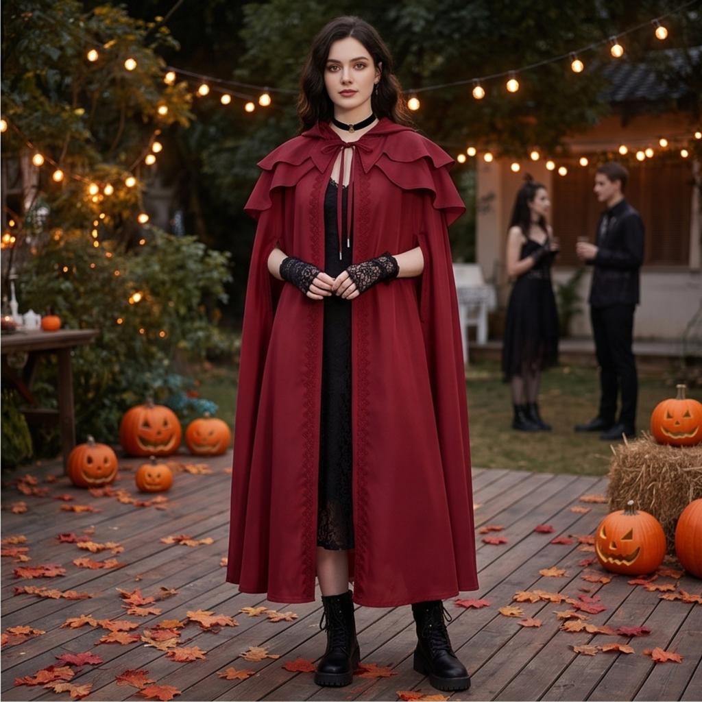 Gothic Cape Cloak for Halloween Costume