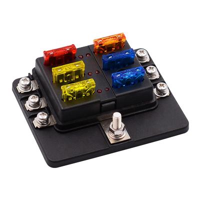 Dreld 6cestný box s pojistkami typu blade pro auto, loď