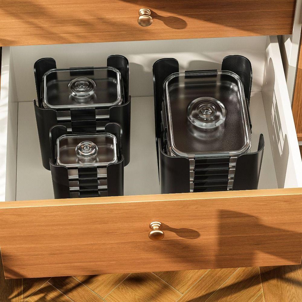 3 Stück Plastik-Lebensmittelbehälter-Deckel-Organizer für Rubbermaid Brilliance für Küchenschrank