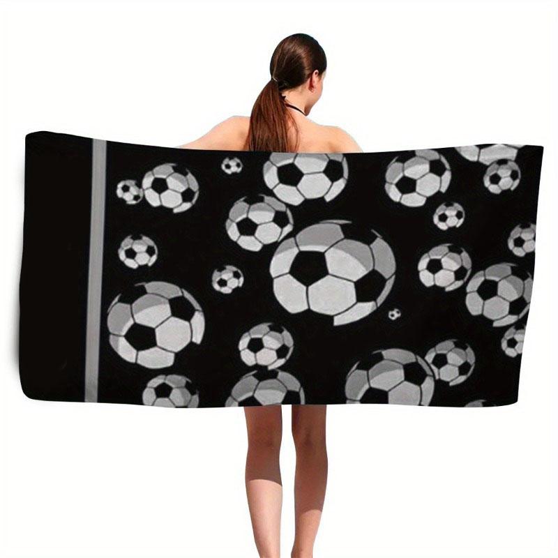 1 Stück Fußball-Element-Design Strandtuch Super Saugfähigkeit Geeignet für Meeresurlaub Pool Yoga Heimfitness Geschenk für Familien