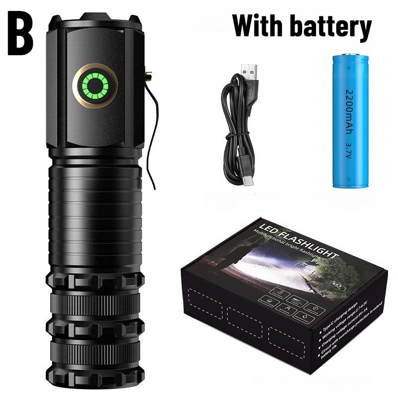 Mini LED Flashlight TYPE-C Rechargeable Portable EDC Torch with Magnetic Base 18350 Battery for Camping Emergency Outdoor