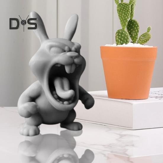 Roaring In Anger Animal Figurine 3D Printed Dog Rabbit Shark Elephant Statue Sculpture Home Office Bookshelf Desktop Decoration Ornament