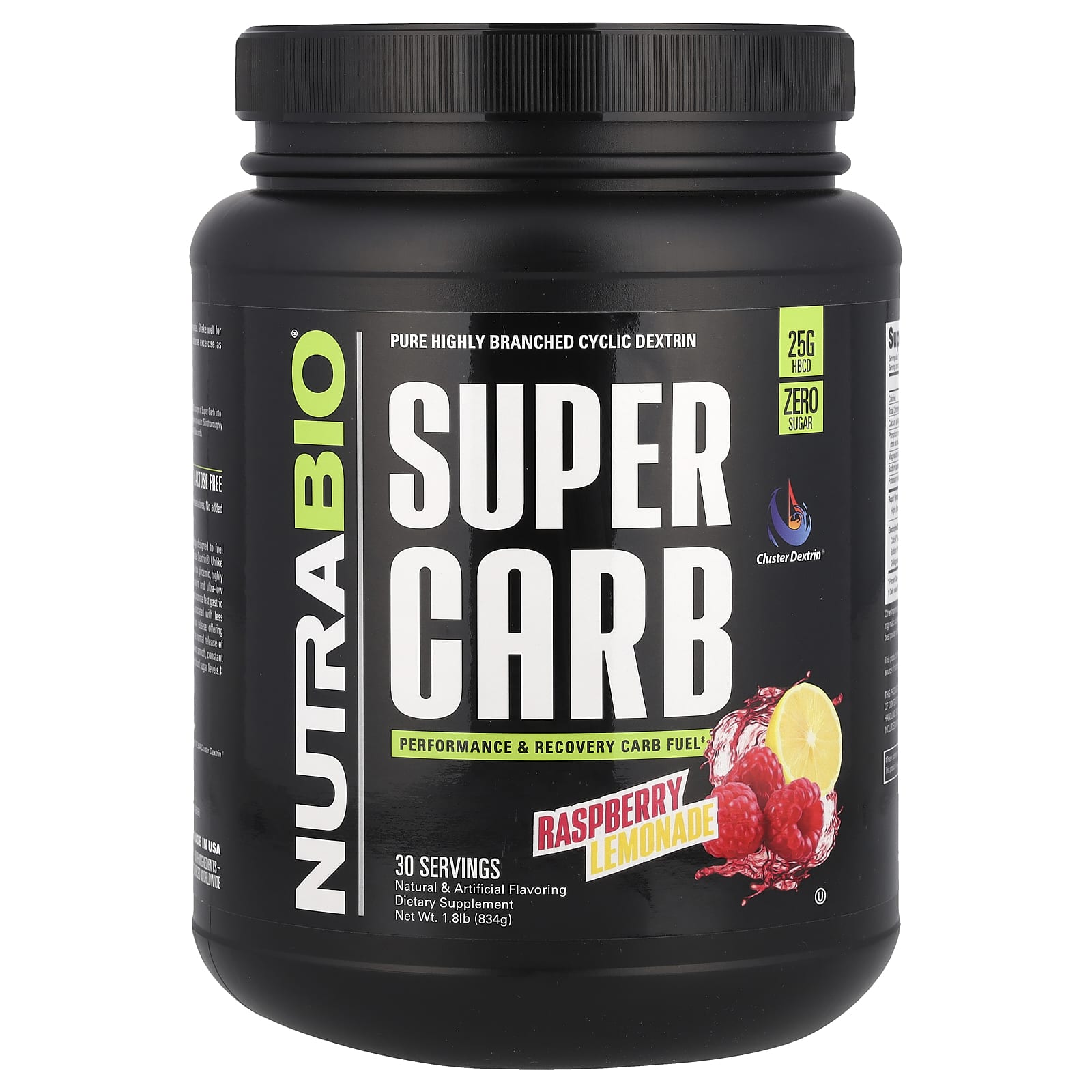 

NutraBio, Super Carb, Raspberry Lemonade, 1.8 lb (834 g)