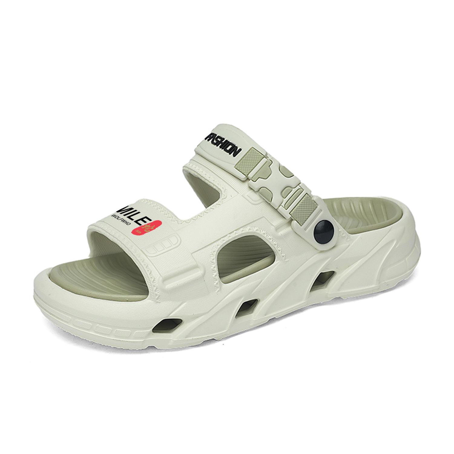 Slippers Young Men Summer Wear Dual-Purpose Beach Sandals Sports Leisure Non-Slip Outdoor One-Word Drag Men 38