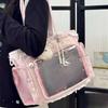 Y2K Χαριτωμένη Ιαπωνική Ita Bag Lolita Κορίτσι Διαφανής Τσάντα Ώμου Tote Μεγάλης Χωρητικότητας Χιαστί Καθημερινή Τσάντα DIY Τσάντες Χειρός για Επίδειξη