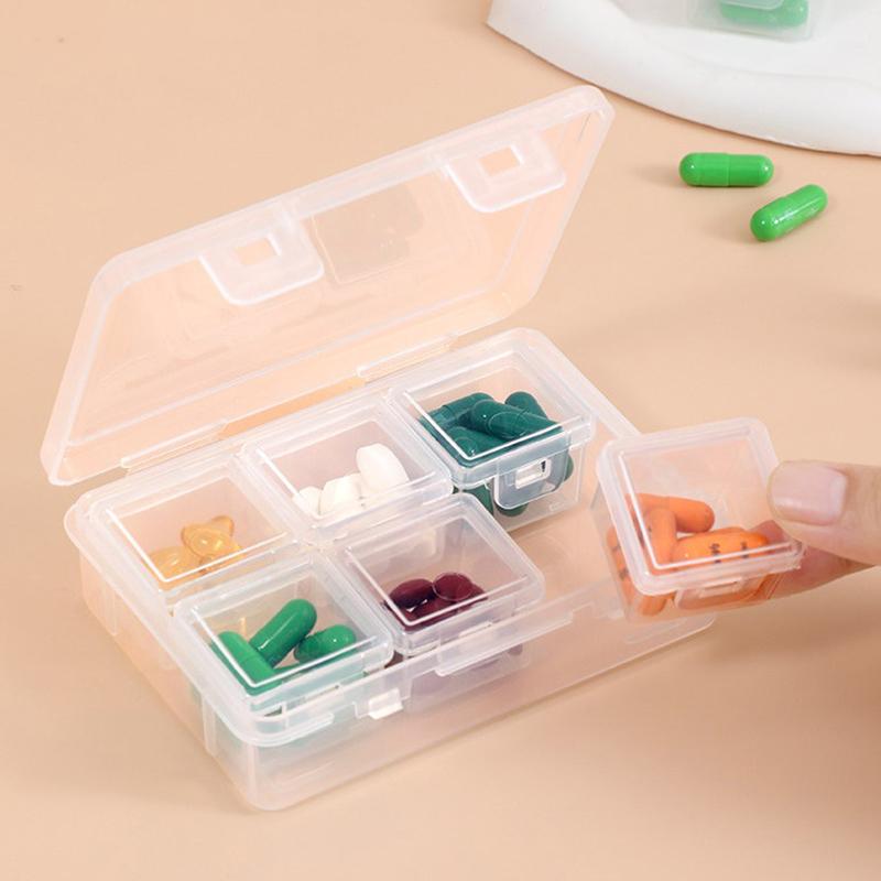 Portable Medicine Storage Box, Plastic Desktop Medicine Storage Box With Lid, Mini Household Medicine Box