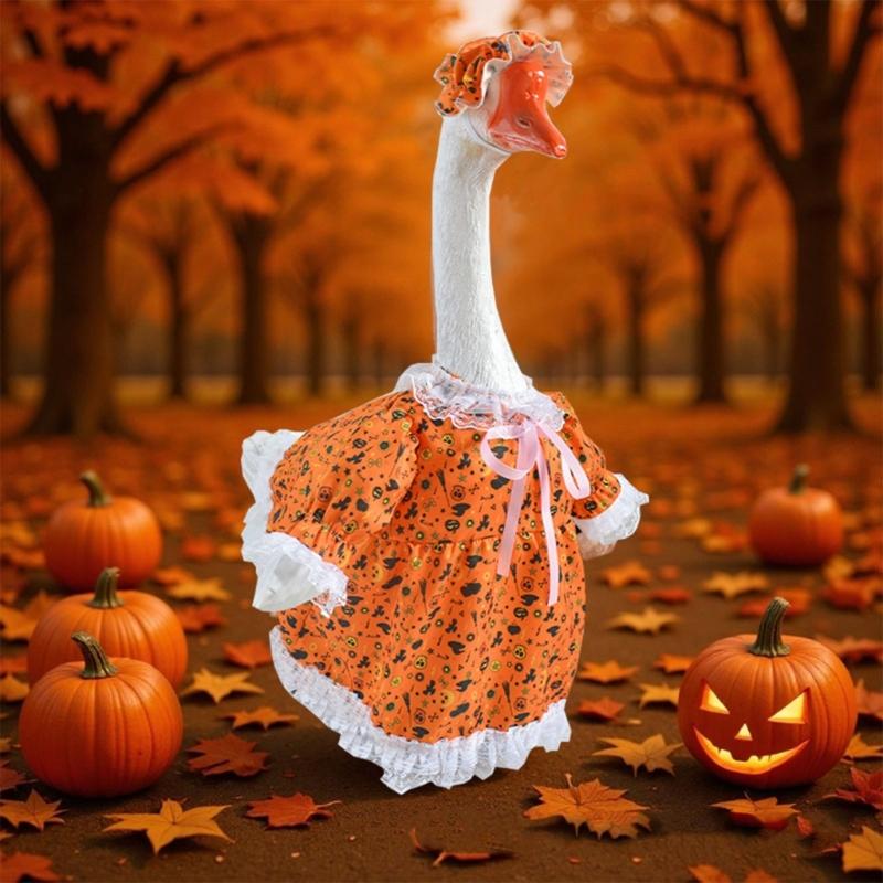 Adorable Fabric Geese Blouse Costume For Porch Yard Halloween Fall Seasonal Holiday Decorations