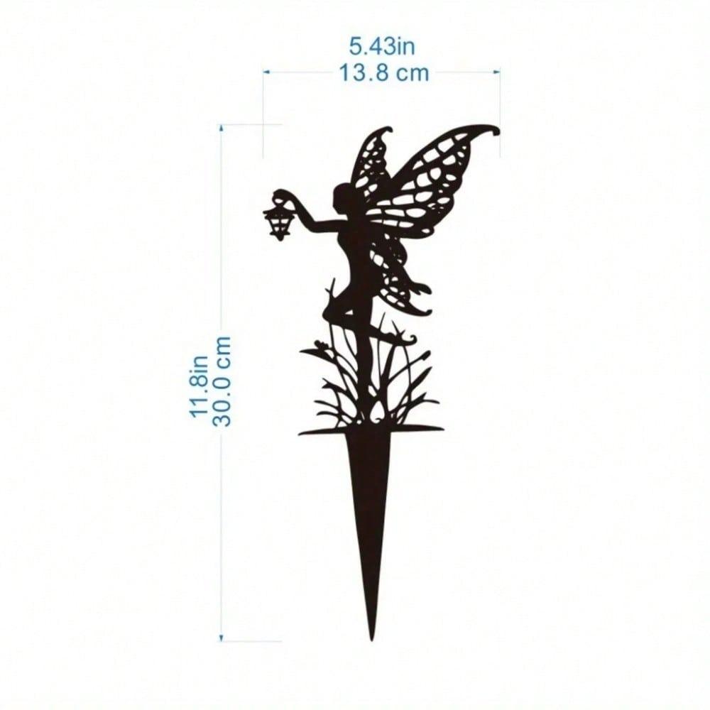 

Rustic Black Metal Dancing Fairy Garden Stake Ornamental Yard Art Creative Outdoor Decor for Lawn Patio Halloween Party TY3389-03 разноцветный