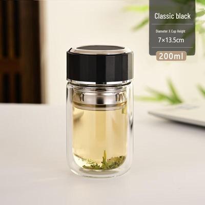Double Wall Insulated Glass Cup with Lid