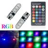 T10 W5w 501 RGB 7 Color Car Wedge Side Light Bulb Waterproof 6SMD 5050 LED Remote Control (NO Battery)Strobe Flash Wedge Lamp